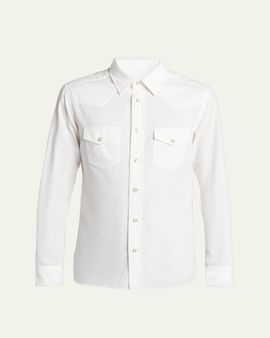 TOM FORD Men's Slim-Fit Corduroy Double-Pocket Western Shirt