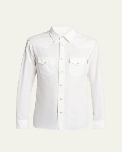 TOM FORD Men's Slim-Fit Corduroy Double-Pocket Western Shirt