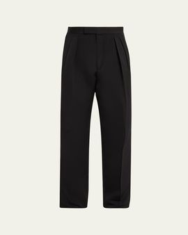 TOM FORD Men's Straight-Leg Double-Pleated Trousers