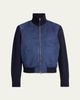 TOM FORD Men's Suede and Merino Wool Hybrid Full-Zip Blouson - 1