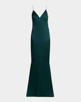 TOM FORD Metallic-Trim Open-Back Evening Gown