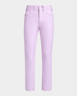TOM FORD Nappa Leather Slim-Leg Ankle Pants