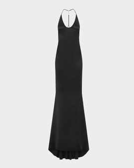 TOM FORD Peach-Feel Silk Backless Trumpet Silhouette