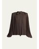 TOM FORD Pleated Balloon-Sleeve Neck-Scarf Blouse - 1