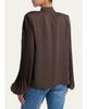 TOM FORD Pleated Balloon-Sleeve Neck-Scarf Blouse - 3