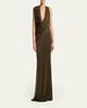 TOM FORD Plunging Cowl-Neck Sleeveless Maxi Dress - 2