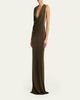 TOM FORD Plunging Cowl-Neck Sleeveless Maxi Dress - 4