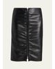 TOM FORD Ruched Leather Zip-Front Skirt - 1