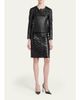 TOM FORD Ruched Leather Zip-Front Skirt - 2