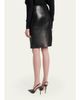 TOM FORD Ruched Leather Zip-Front Skirt - 3
