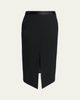 TOM FORD Satin-Trim Wool High-Low Slit Skirt - 1