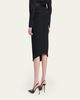 TOM FORD Satin-Trim Wool High-Low Slit Skirt - 3