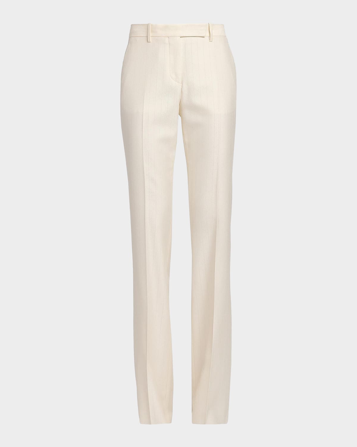 TOM FORD Shadow Striped Wool-Silk Straight-Leg Pants