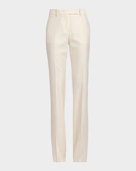 TOM FORD Shadow Striped Wool-Silk Straight-Leg Pants