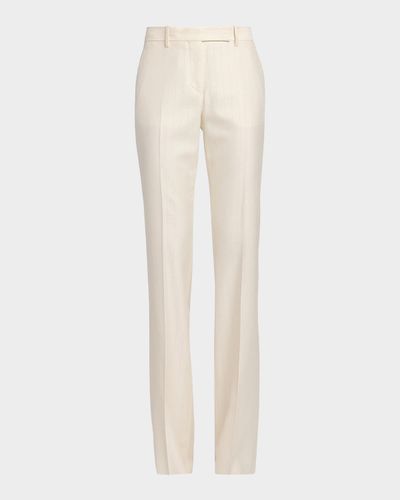 TOM FORD Shadow Striped Wool-Silk Straight-Leg Pants