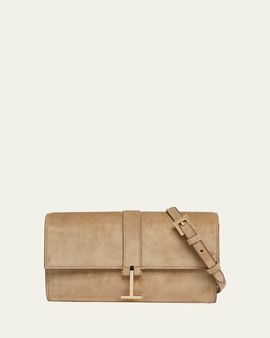 TOM FORD Suede Hanging T Crossbody Wallet