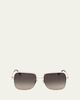 TOM FORD Tara 52mm Metal Square Sunglasses - 1