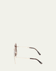 TOM FORD Tara 52mm Metal Square Sunglasses - 3