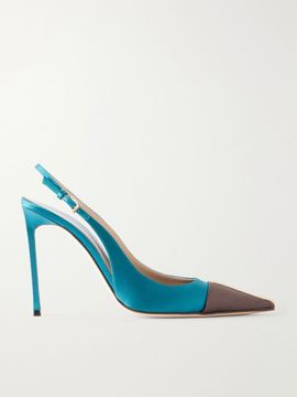 TOM FORD Thea 105 crystal-embellished satin slingback pumps