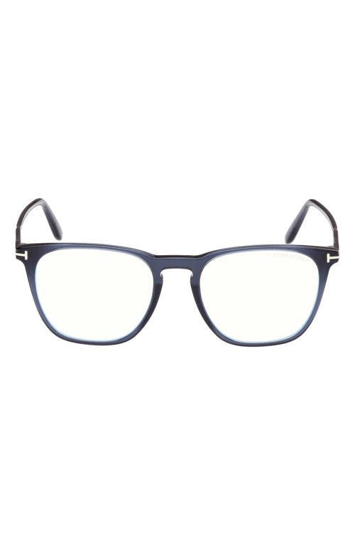 TOM FORD TOM FORD 52mm Round Blue Light Blocking Optical Glasses