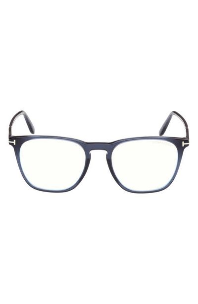 TOM FORD TOM FORD 52mm Round Blue Light Blocking Optical Glasses