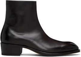 TOM FORD TOM FORD Black Burnished Leather Vincent Boots