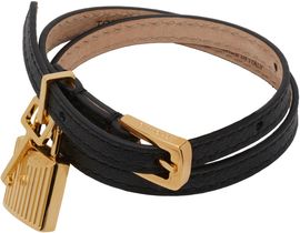 TOM FORD TOM FORD Black Grain Leather Bracelet