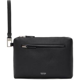 TOM FORD TOM FORD Black Grain Leather Wristlet Pouch