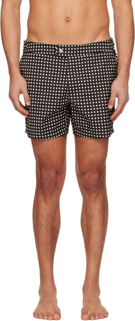 TOM FORD TOM FORD Black Mid Dot Print Nylon Swim Shorts