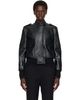 TOM FORD TOM FORD Black Natural Grain Leather Aviator Jacket - 1