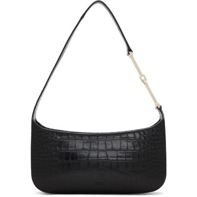 TOM FORD TOM FORD Black Print Crocodile Leather Arc Small Shoulder Bag