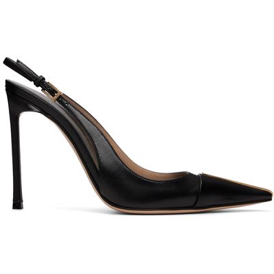 TOM FORD TOM FORD Black Shiny Leather Thea Slingback Heels