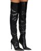 TOM FORD TOM FORD Black Shiny Stamped Crocodile Leather Vertigo Thigh High Boots - 4