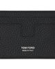 TOM FORD TOM FORD Black Soft Grain 'T Line' Money Clip Card Holder - 1