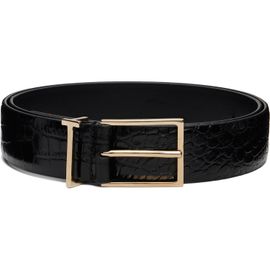 TOM FORD TOM FORD Black Soft Printed Croc Belt
