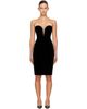 TOM FORD TOM FORD Black Strapless Velvet Cocktail Midi Dress - 1