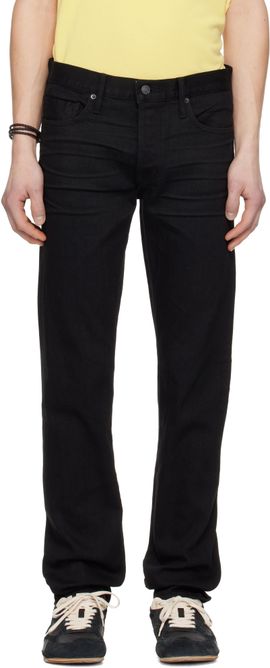 TOM FORD TOM FORD Black Stretch Selvedge Straight Fit Jeans
