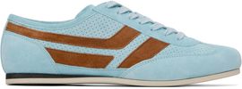 TOM FORD TOM FORD Blue Perforated Suede Brook Sneakers