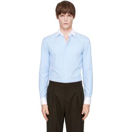 TOM FORD TOM FORD Blue Poplin Contrast Classic Fit Shirt