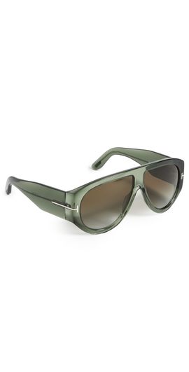 Tom Ford Tom Ford Bronson Sunglasses Shiny Transparent Sage Green One
