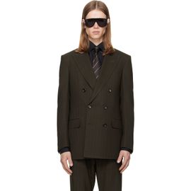 TOM FORD TOM FORD Brown Light Fresco Stripe Blazer