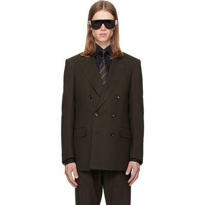 TOM FORD TOM FORD Brown Light Fresco Stripe Blazer