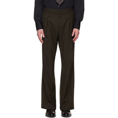 TOM FORD TOM FORD Brown Light Fresco Stripe Wide Leg Trousers
