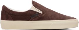 TOM FORD TOM FORD Brown Perforated Suede Jude Slip On Sneakers
