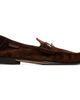TOM FORD TOM FORD Brown Suede Double T Hardware Ripley Loafers - 1