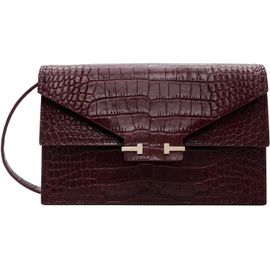 TOM FORD TOM FORD Burgundy Soft Printed Croc Mini Bag