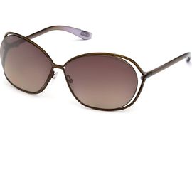 TOM FORD Tom Ford Carla 66mm Oversized Round Metal Sunglasses