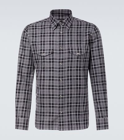 Tom Ford Tom Ford Checked cotton twill Western shirt