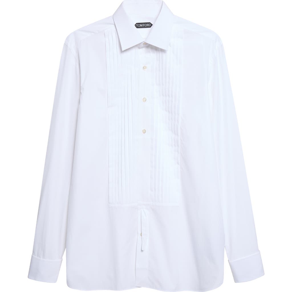 TOM FORD TOM FORD Classic Fit Cotton Poplin Tuxedo Shirt
