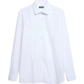 TOM FORD TOM FORD Classic Fit Cotton Poplin Tuxedo Shirt